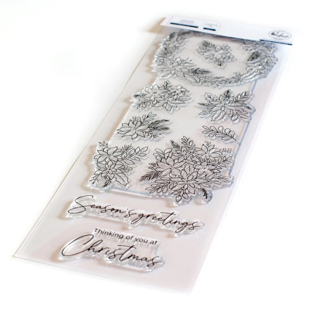 Pinkfresh Studio Clear Stamp Set 4"X12" - Poinsettia 1 Pinkfresh Studio Clear Stamp Set 4"X12" - Poinsettia