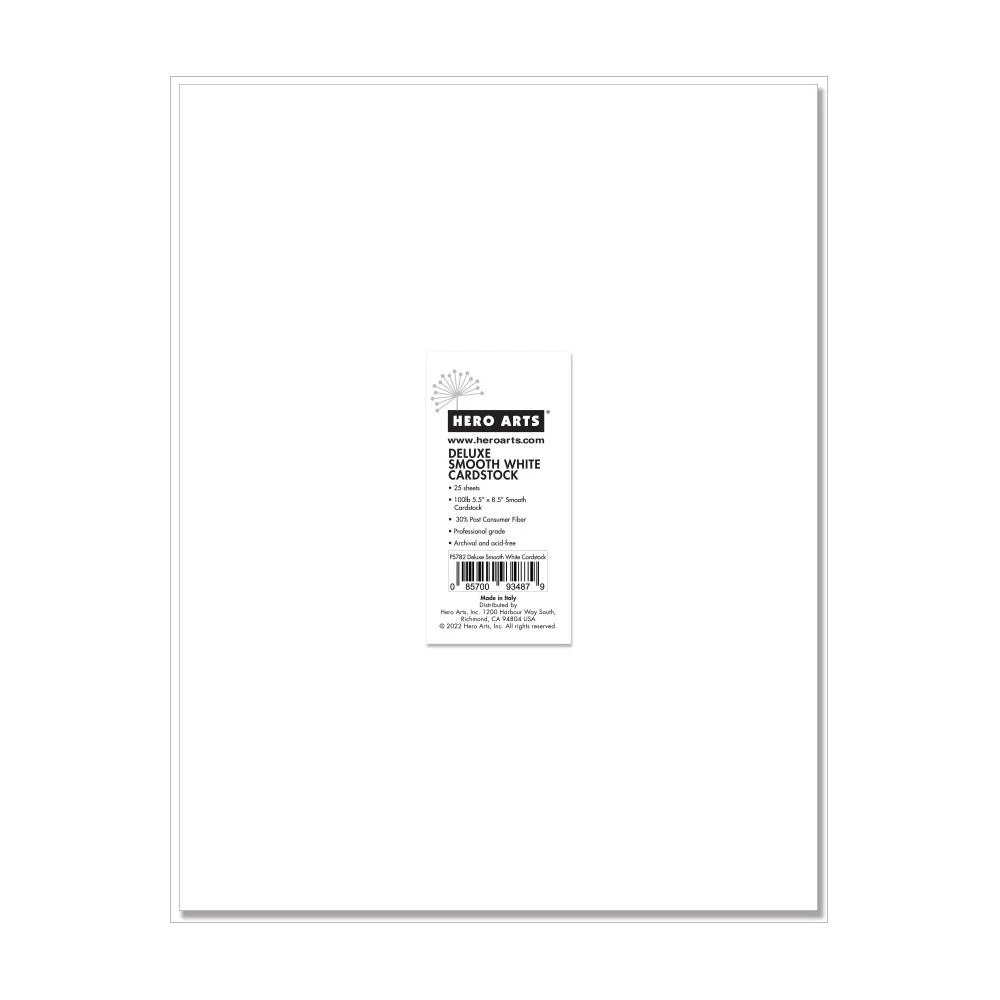 Hero Arts 100lb Deluxe Smooth Cardstock 5.5"X8.5" 25/Pkg 1 Hero Arts 100lb Deluxe Smooth Cardstock 5.5"X8.5" 25/Pkg