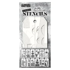 Tim Holtz Element Stencils 12/Pkg - Everyday Art