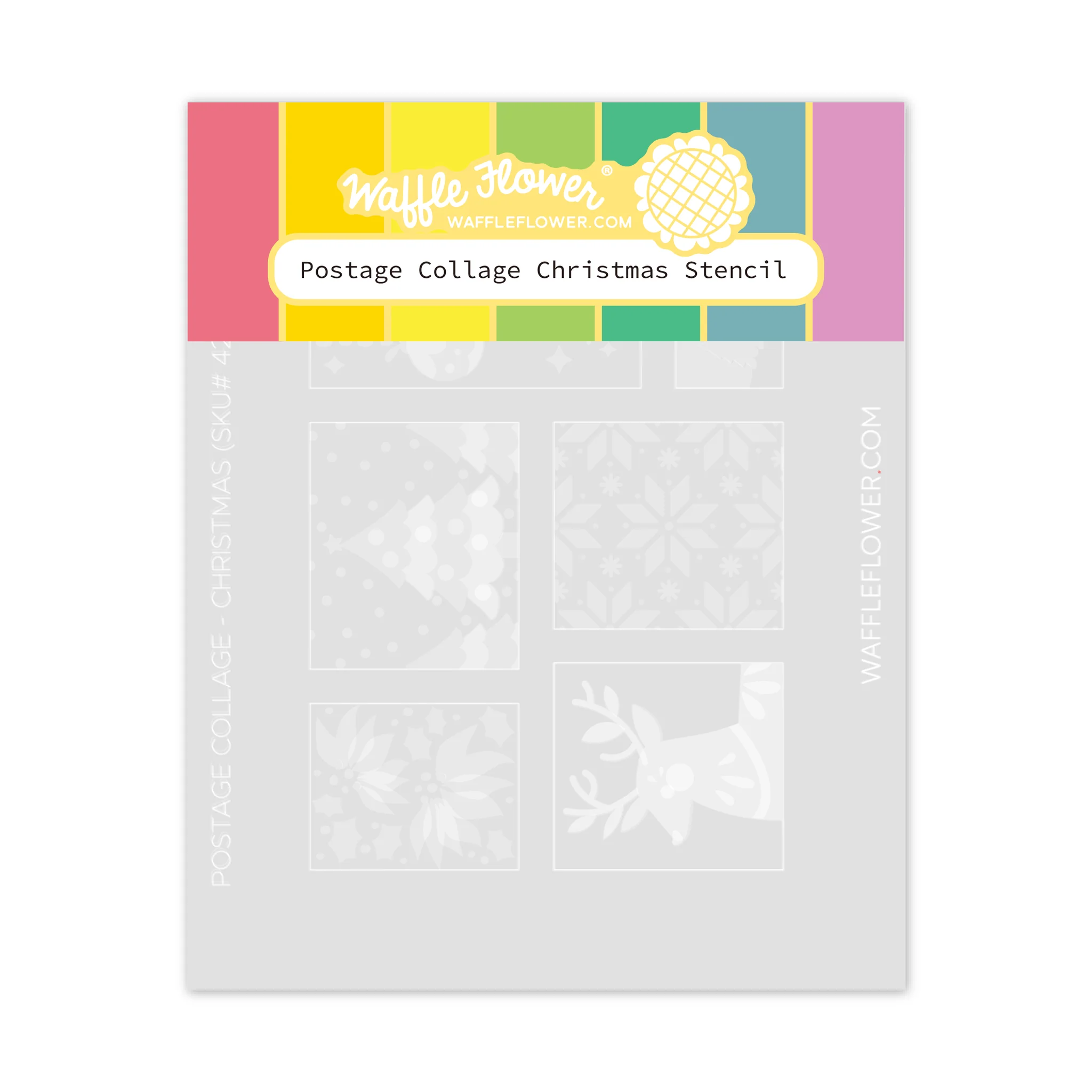 Waffle Flower - Postage Collage Christmas Stencil 1 Waffle Flower - Postage Collage Christmas Stencil