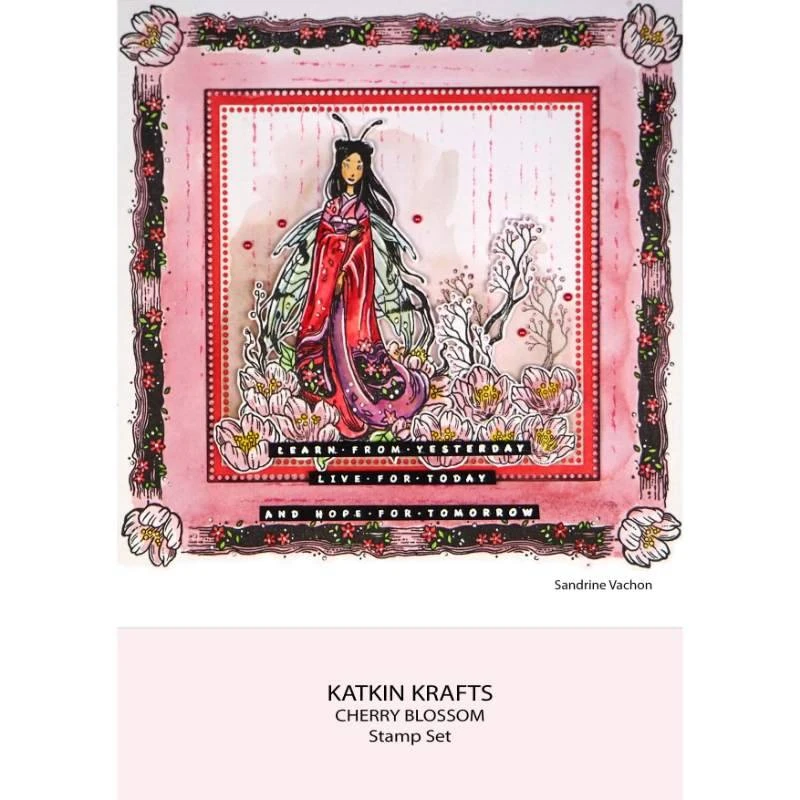 Katkin Krafts Cherry Blossom 6 In X 8 In Clear Stamp Set 2 Katkin Krafts Cherry Blossom 6 In X 8 In Clear Stamp Set - Image 2