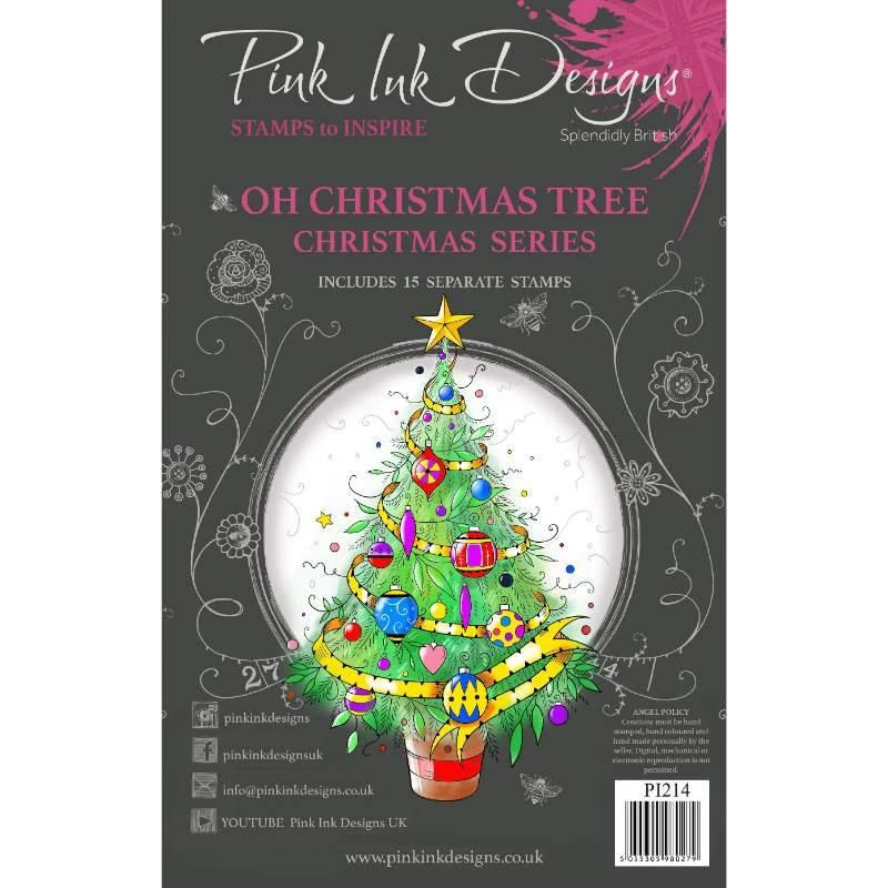 Pink Ink Designs Oh Christmas Tree 6 In X 8 In Clear Stamp Set 1 Pink Ink Designs Oh Christmas Tree 6 In X 8 In Clear Stamp Set