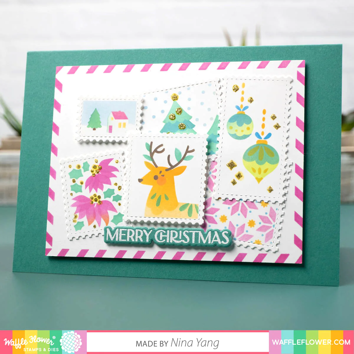 Waffle Flower - Postage Collage Coloring Stencil 2 Waffle Flower - Postage Collage Coloring Stencil - Image 2