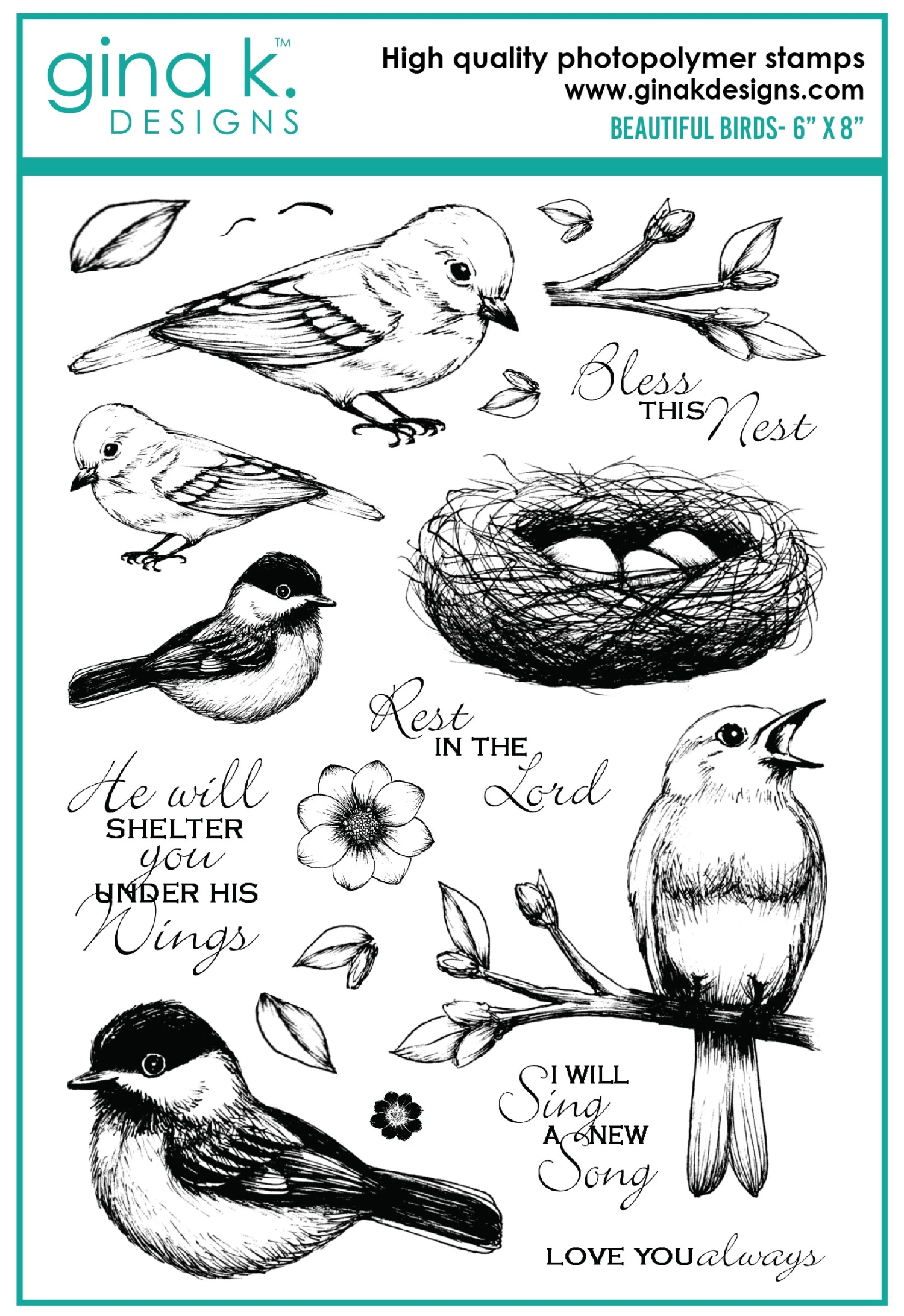 Gina K Designs - STAMPS- Beautiful Birds 1 Gina K Designs - STAMPS- Beautiful Birds