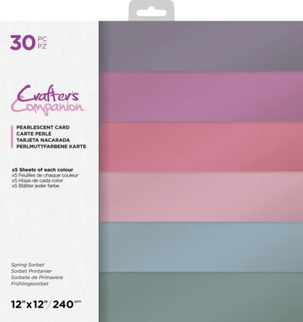 Crafter's Companion Spring Sorbet 12x12 Inch Pearlescent Card Pack -Basteltraum Verkauf crafters companion spring sorbet 12x12 inch pearle