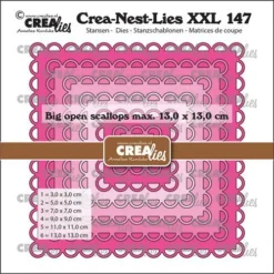 Crealies Crea-Nest-Lies XXL Quadrate Großem Offenem Wellenrand