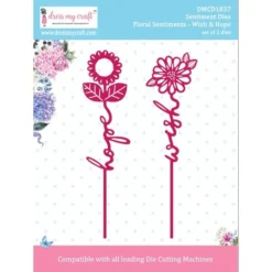 Dress My Craft Dies - Cutting Die Sentiment Floral Sentiments Wish & Hope