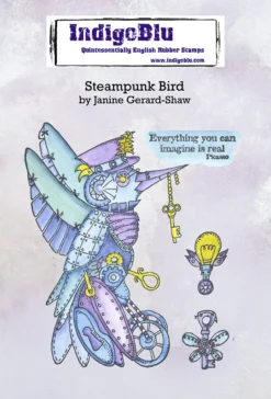 IndigoBlu Steampunk Bird A6 Rubber Stamps