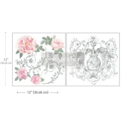 Re-Design With Prima - Odeur De Rose 12x12 Inch Maxi Transfers (2pcs)