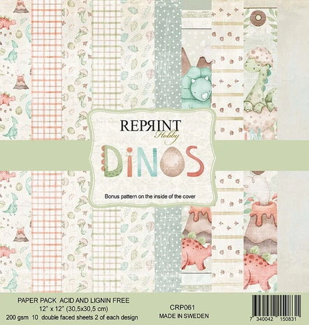 Reprint - Dinos 12x12 Inch Paper Pack 1 Reprint - Dinos 12x12 Inch Paper Pack