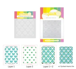 Waffle Flower Stencil - Quilted Hearts Coloring Stencil Duo