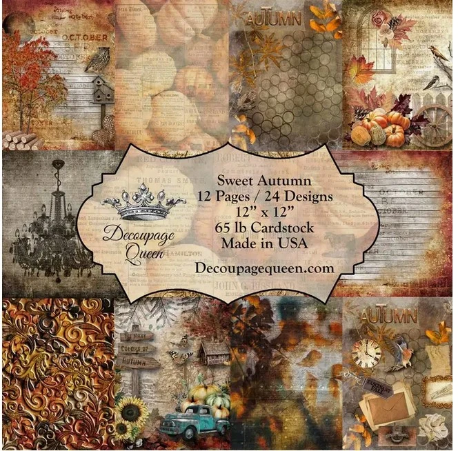 Decoupage Queen - Sweet Autumn Scrapbook Set - 12" X 12" 1 Decoupage Queen - Sweet Autumn Scrapbook Set - 12" X 12"