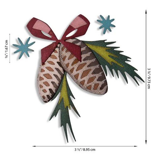 Sizzix Thinlits Die Set - Festive Trims Colorize 8PK 1 Sizzix Thinlits Die Set - Festive Trims Colorize 8PK