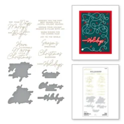 Spellbinders - A Merry Little Christmas Sentiments Glimmer Hot Foil Plate & Die Set