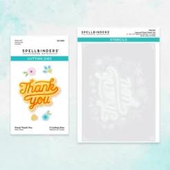 Spellbinders - Floral Thank You Stencil And Die Bundle