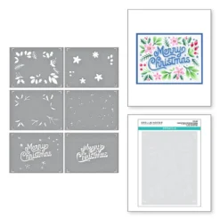 Spellbinders - Layered Merry Christmas Foliage Stencils