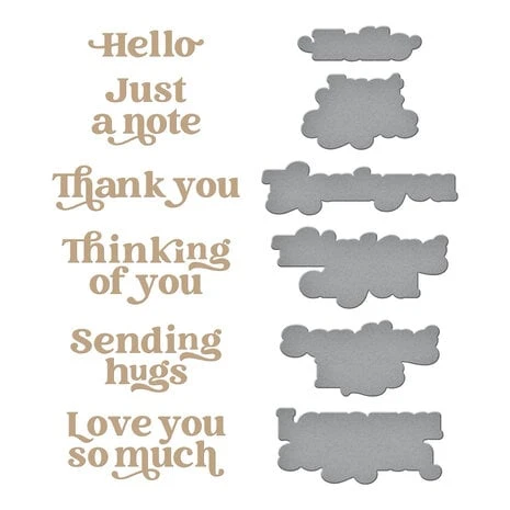 Spellbinders - Must-Have Sentiments Glimmer Hot Foil Plate & Die Set 1 Spellbinders - Must-Have Sentiments Glimmer Hot Foil Plate & Die Set