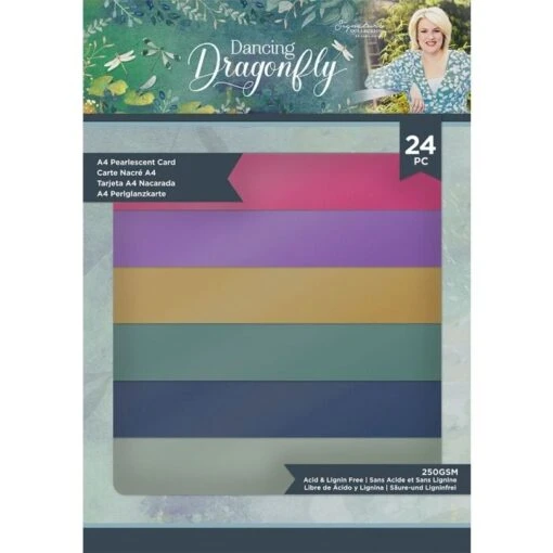 Sara Signature - Dancing Dragonfly - A4 Linen Cardstock -Basteltraum Verkauf ss dancing dragonfly a4 parelmoercar